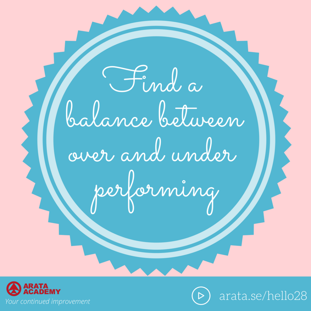 Find a balance between over and under performing - Seiiti Arata, Arata Academy