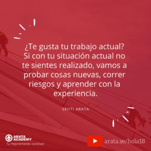 Haz lo que amas para trabajar con libertad y flujo - ¡Hola! Seiiti Arata 18 - Aprender con la experiencia.