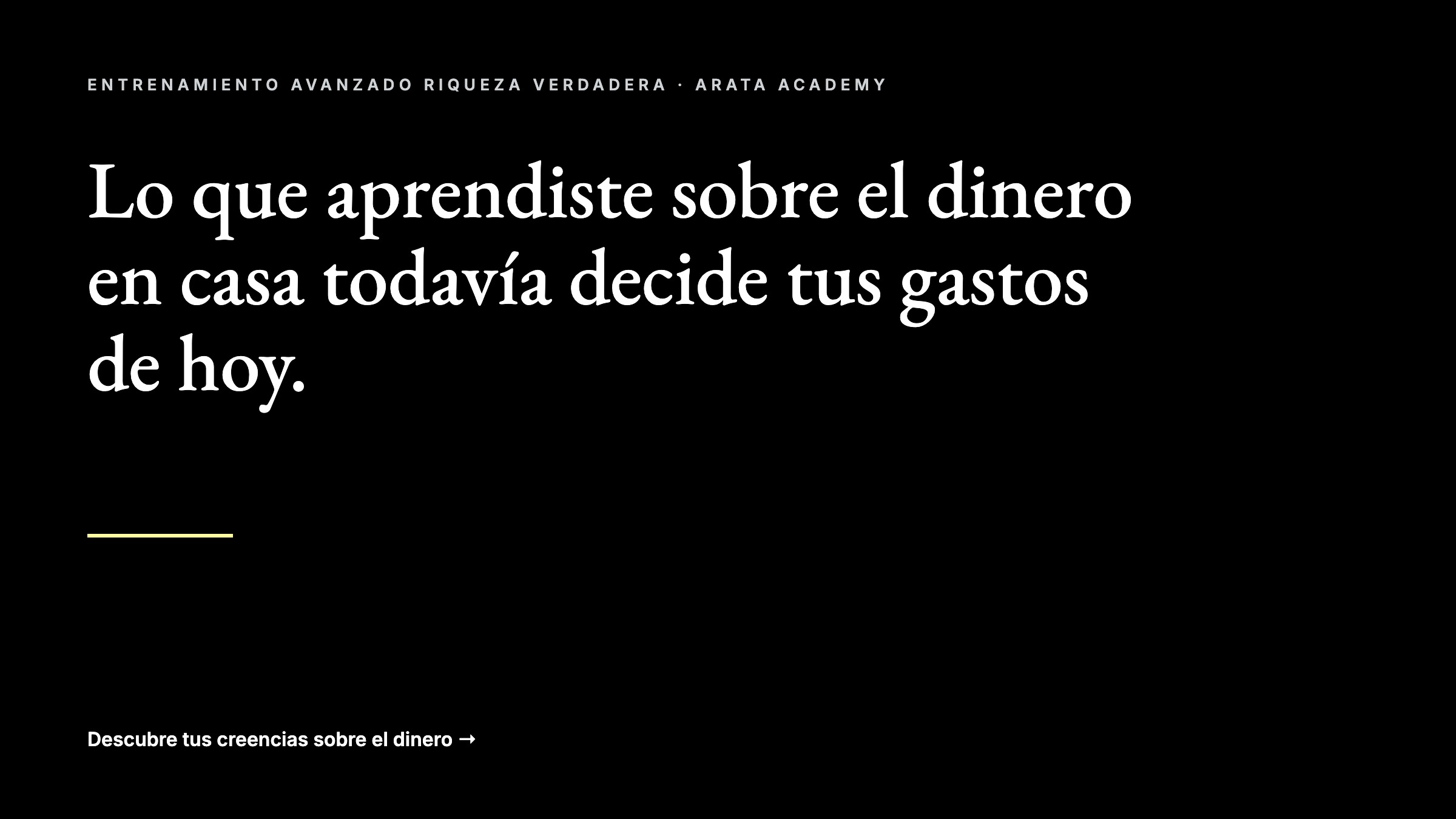 Tabu del Dinero Arata Academy