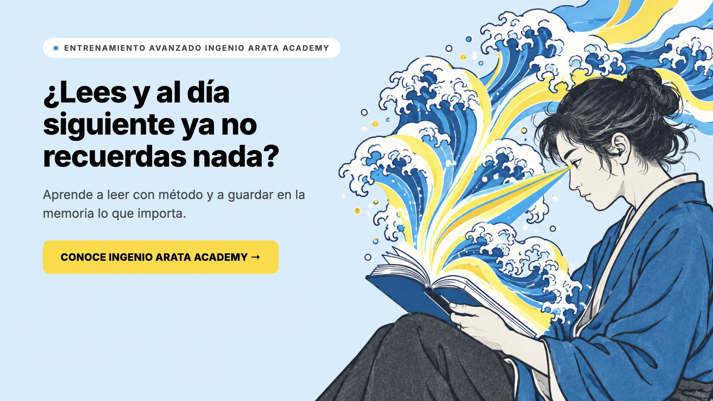 Entrenamiento avanzado Ingenio Arata Academy, lees y al dia siguiente ya no recuerdas nada