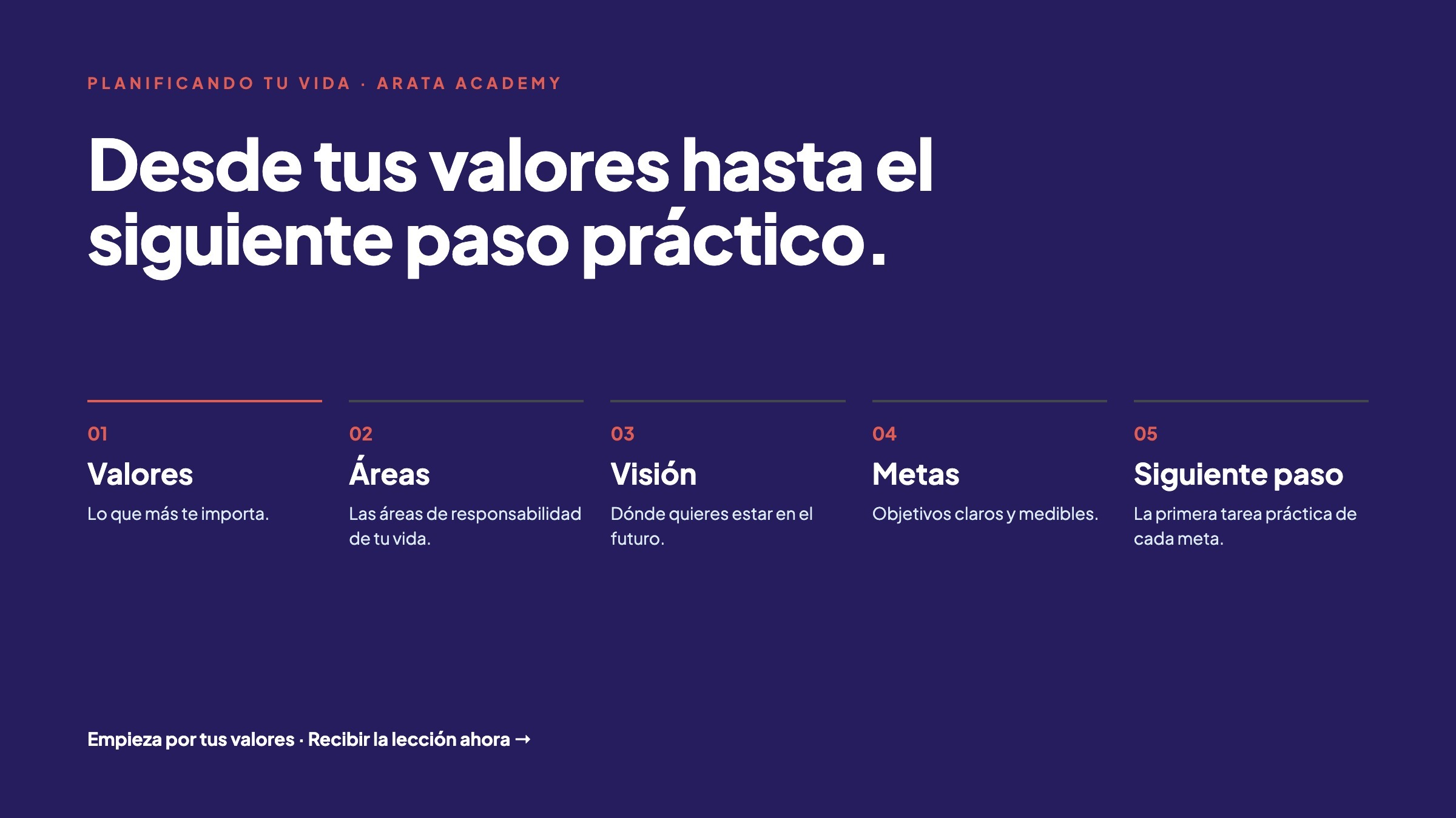 Planificando Tu Vida, desde tus valores hasta el siguiente paso práctico